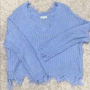 Frayed hem sweater
